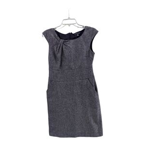Banana Republic Gray Textured Wool blend Twist Neck Dress Size 4 Career